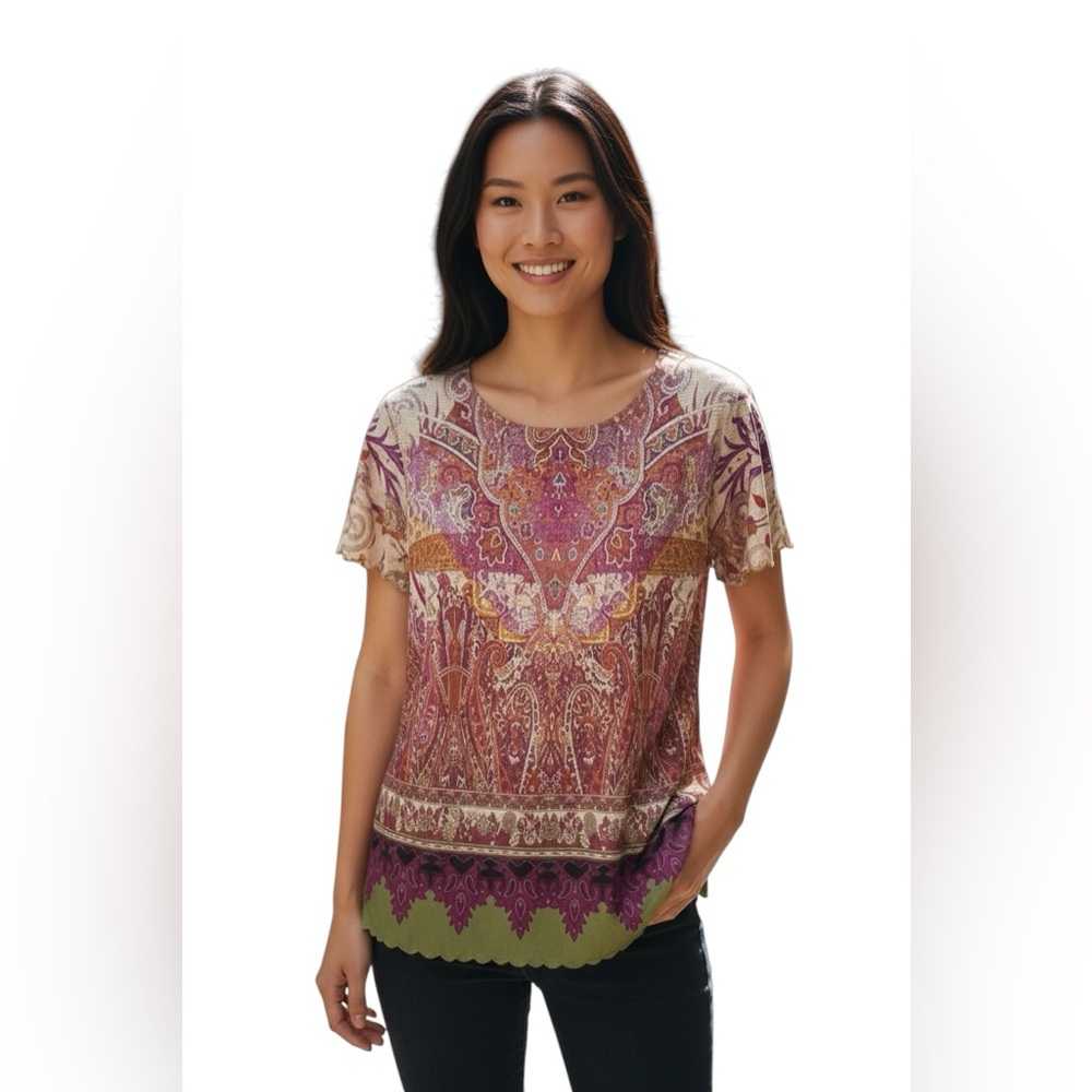 Soft Surroundings paisley whimsical boho chic bohemian cottage core shirt